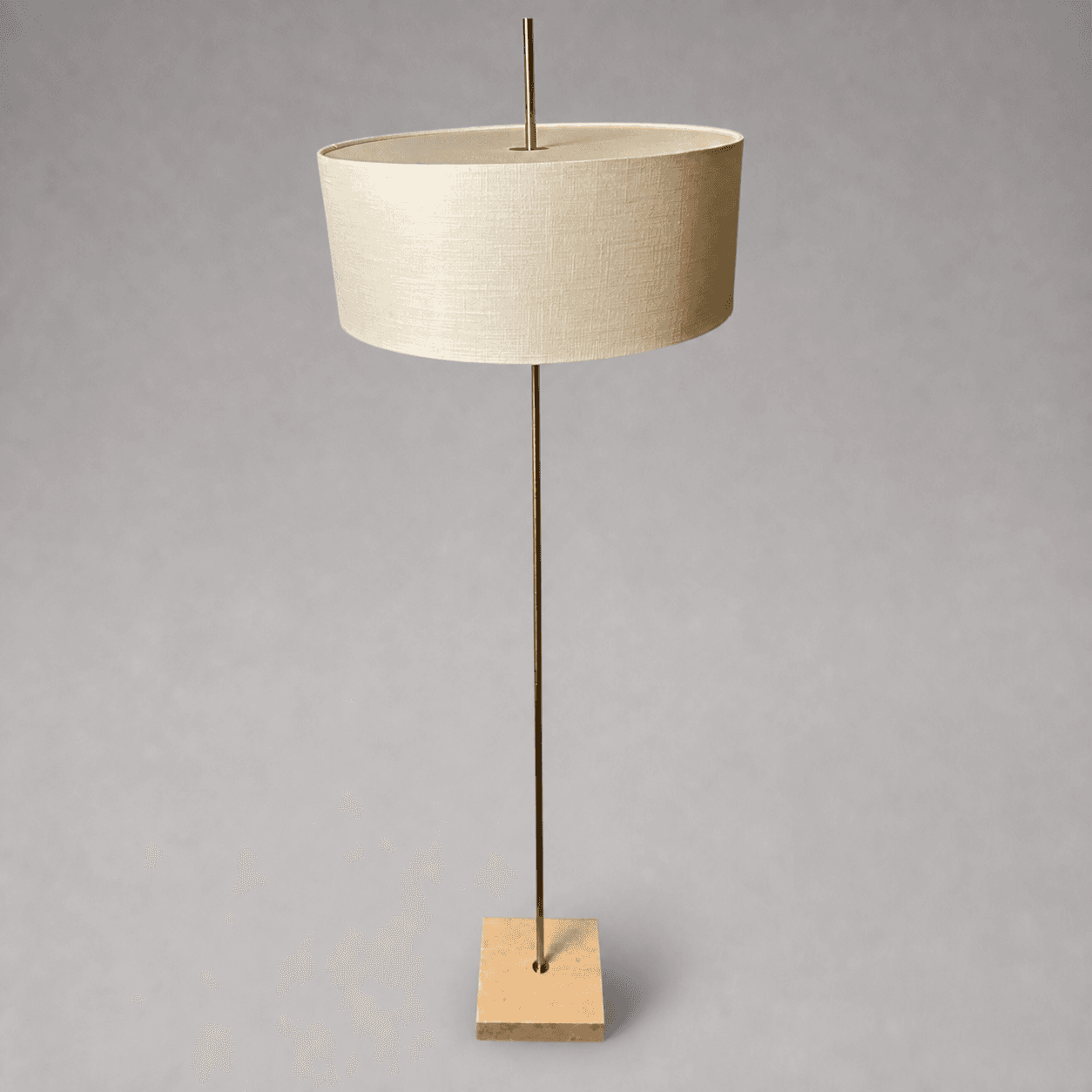 Stehlampe mit cremefarbenem zylindrischem Schirm — Foto 1