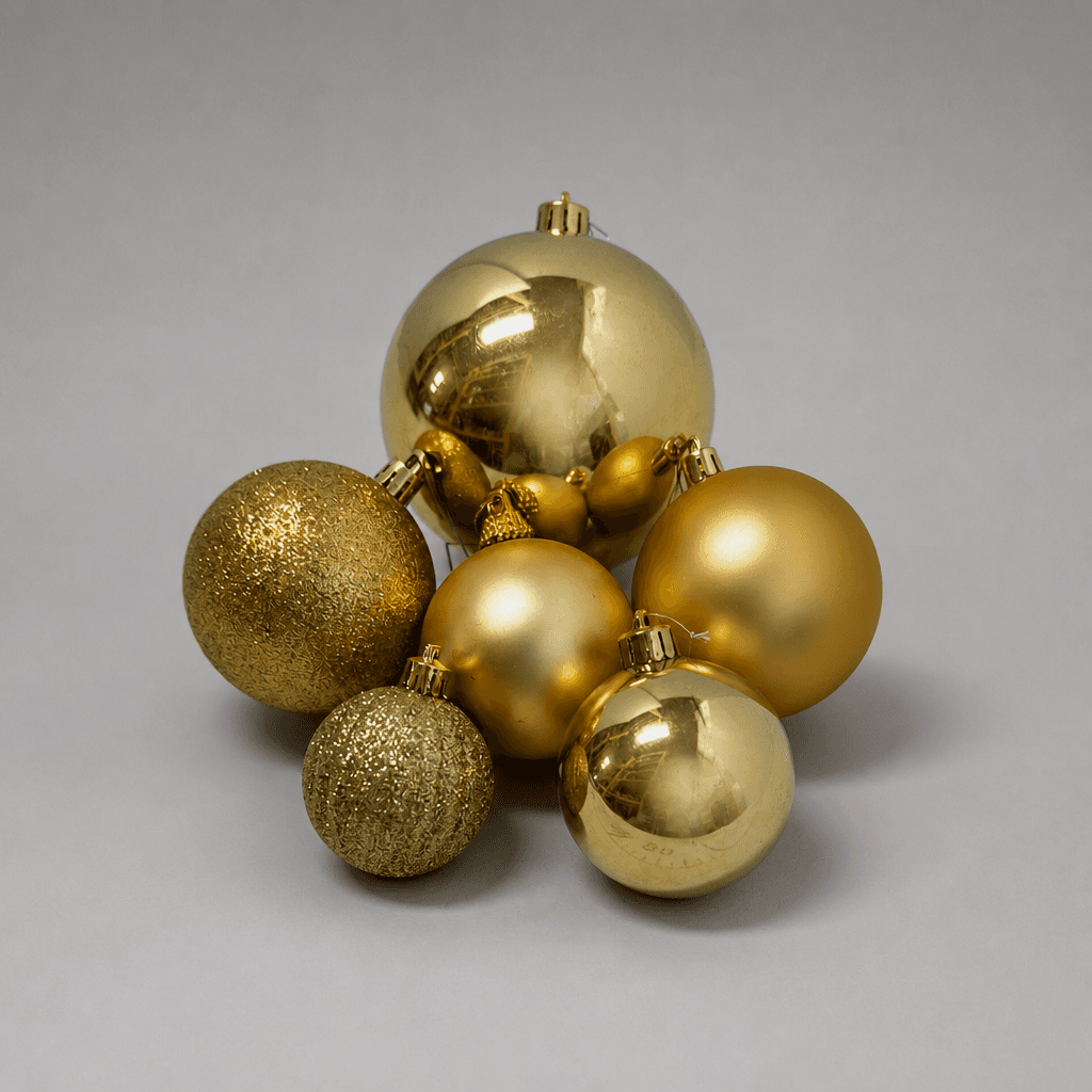 Set of gold Christmas baubles — Photo 1