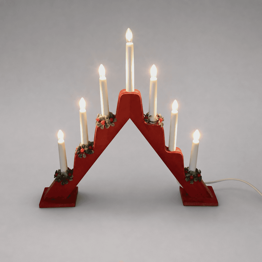 Red tree-shaped electric candle holder — Photo 1