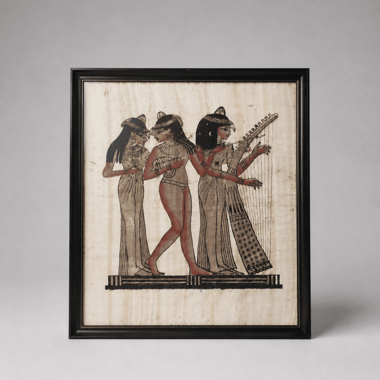 Rámovaný egyptský motiv tří hudebnic — Fotografie 1
