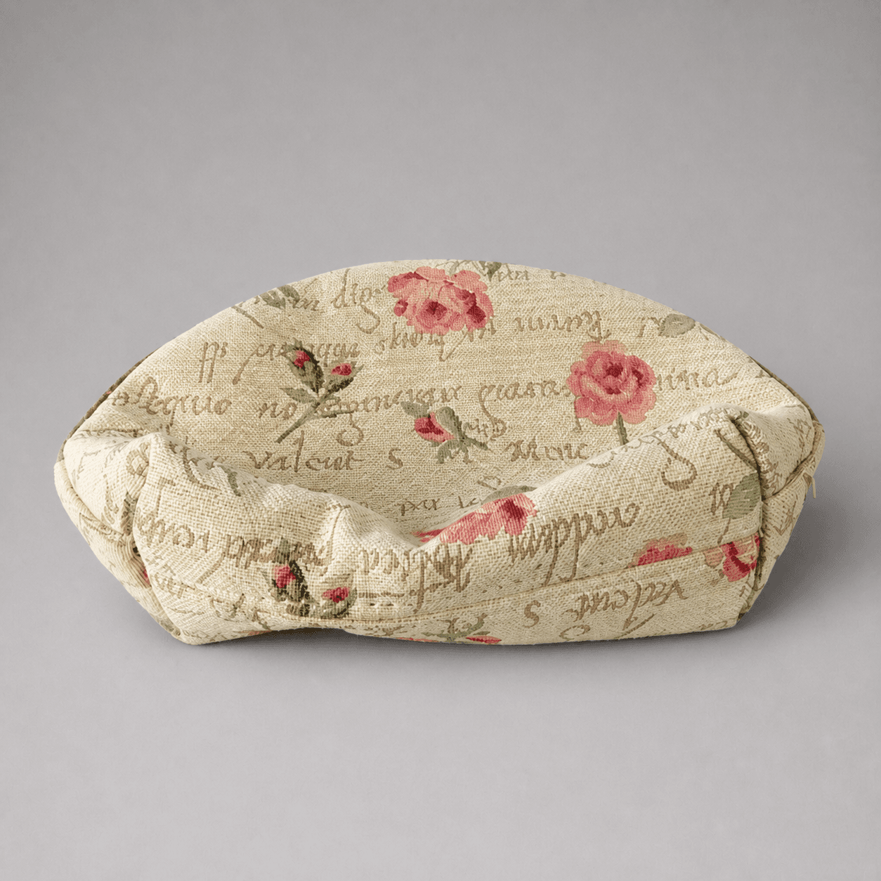 Beige Textiltasche mit Blumen — Foto 1