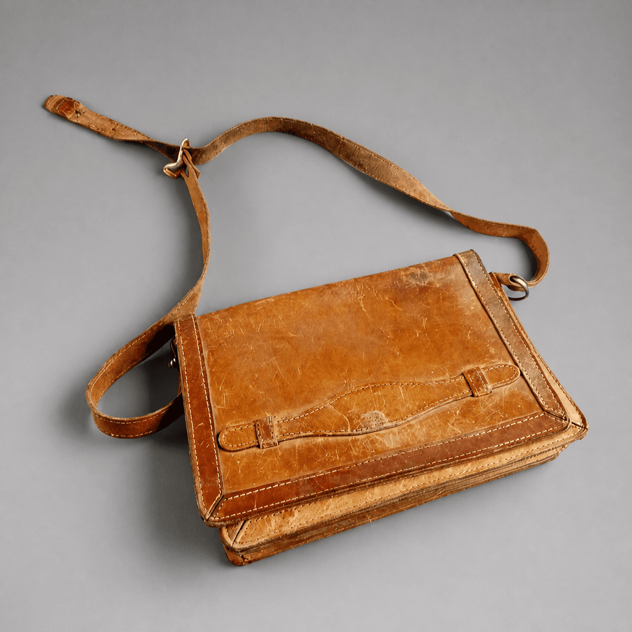 Braune Lederschultertasche — Foto 1